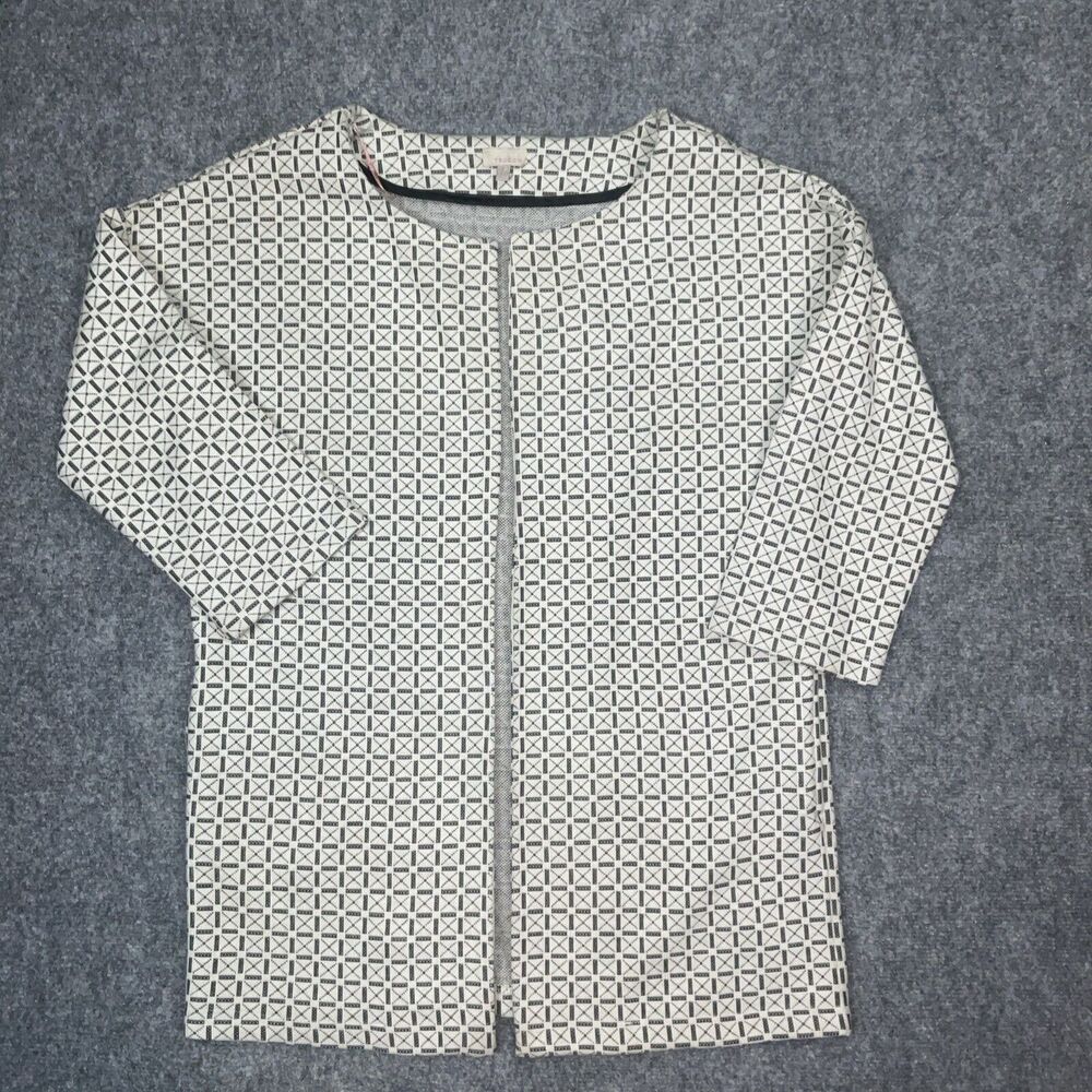 Trucco Blazer  Womens Size M White Black Geometric Jacket Suit Party Date Work